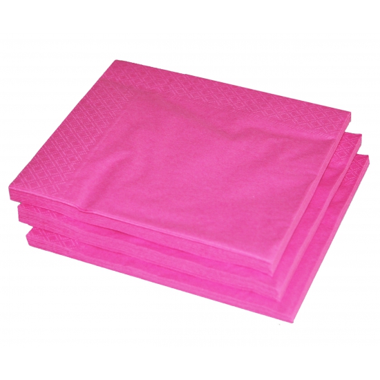 50x fuchsia roze servetten 33 x 33 cm -