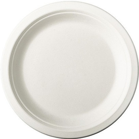 Gebaksbordjes van suikerriet - 12x stuks - Dia 18 cm - biologisch afbreekbaar - wegwerp bordjes -