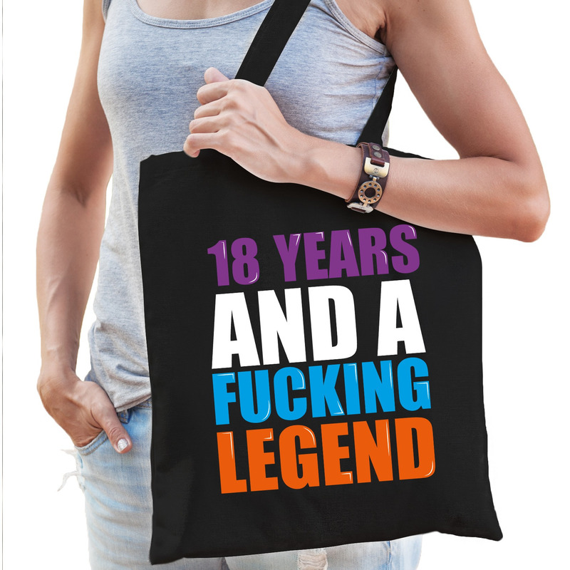 18 year legend / 18 jaar legende cadeau tas zwart voor dames -