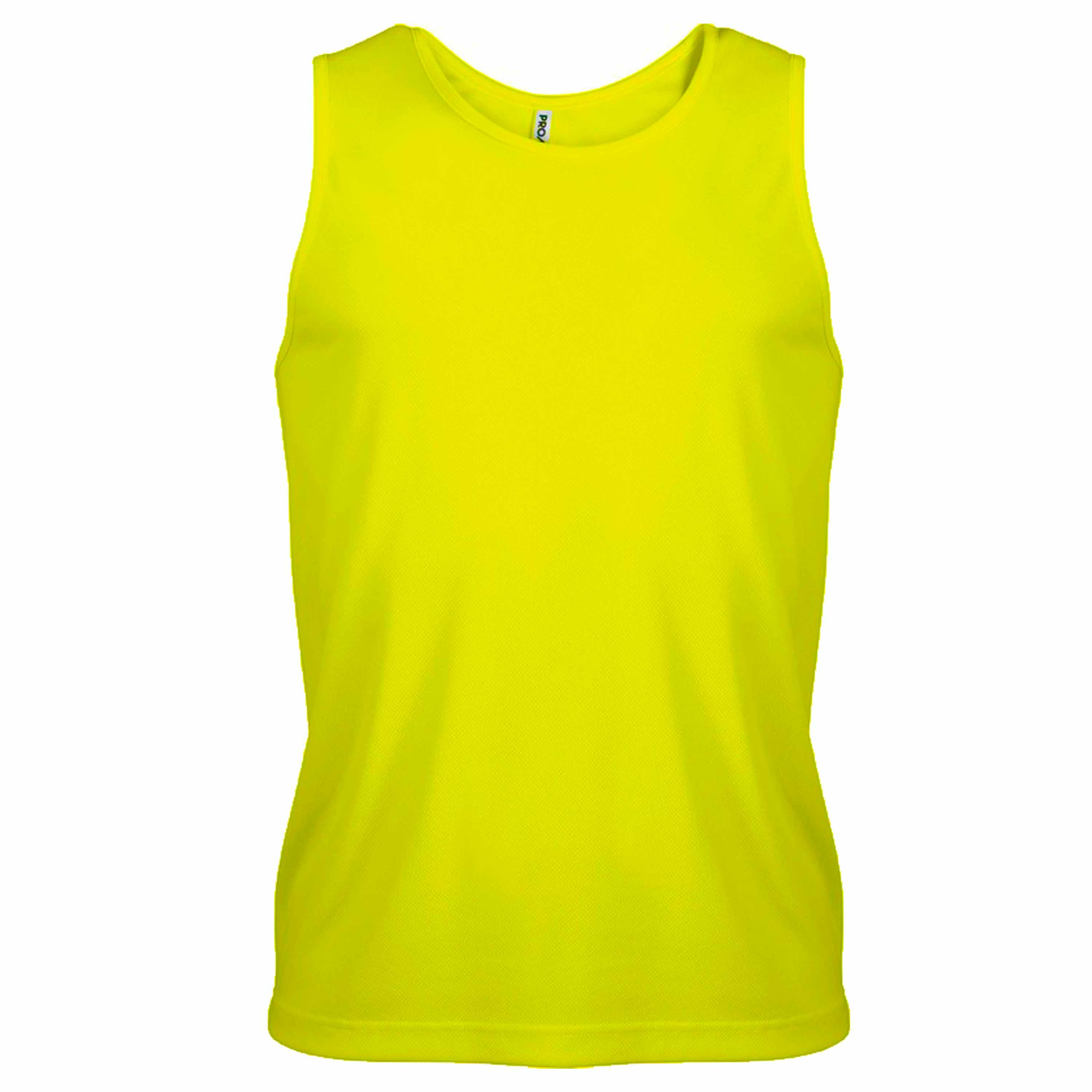 Sport singlet voor heren - Fluor geel - Tanktop hemd - Herenkleding - Mouwloze t-shirts M (38/50) -