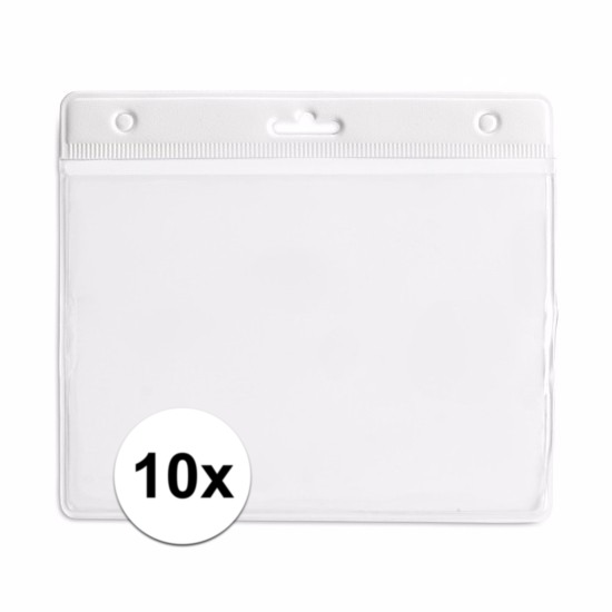 10 badgehouders wit 11,5 x 9,5 cm -