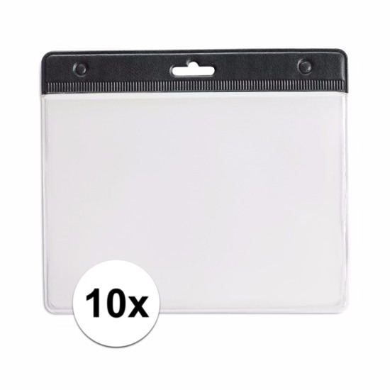 10 badgehouders zwart 11,5 x 9,5 cm -