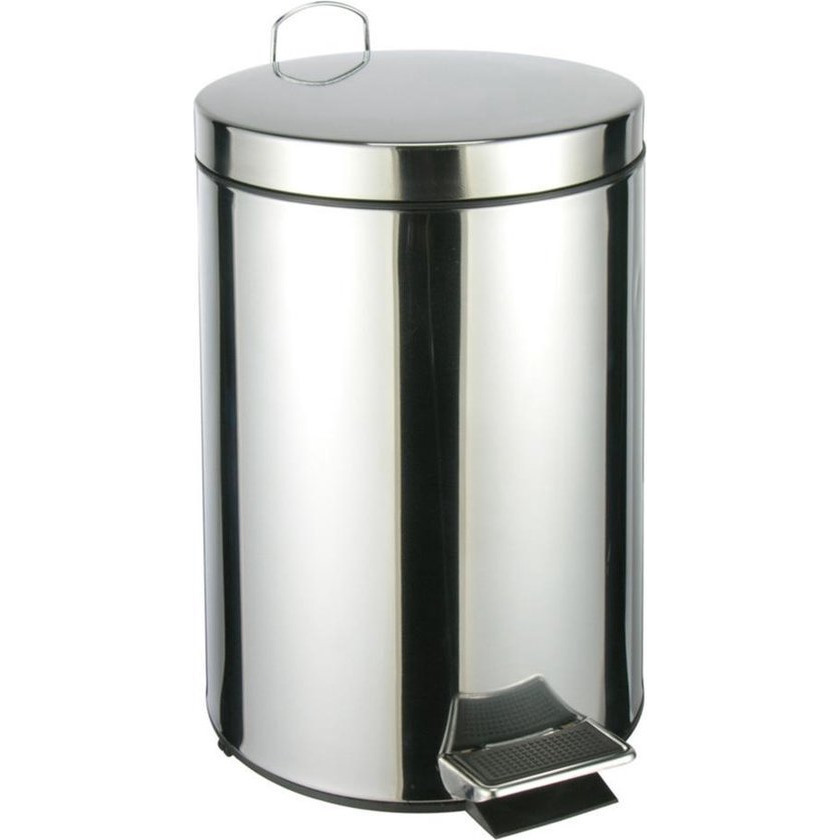 Pedaalemmer - 12 liter - 25x31x38,8 cm - chroomkleurig -