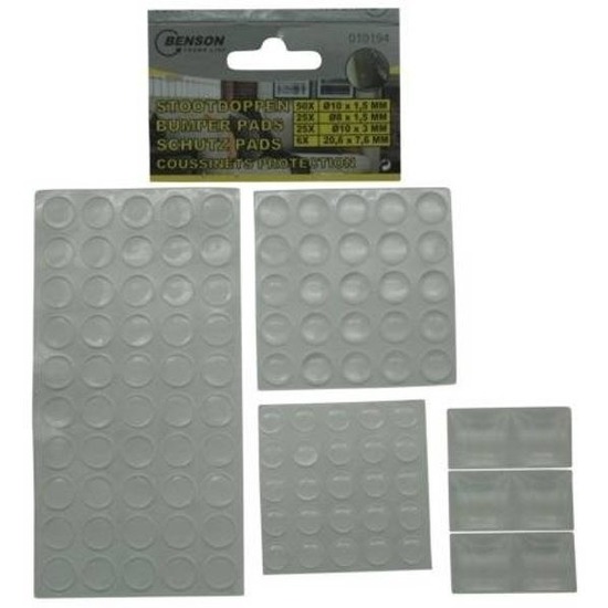 Siliconen stootdoppen / stootdruppels - 106x stuks - assorti mix - Tafel / deur beschermers -