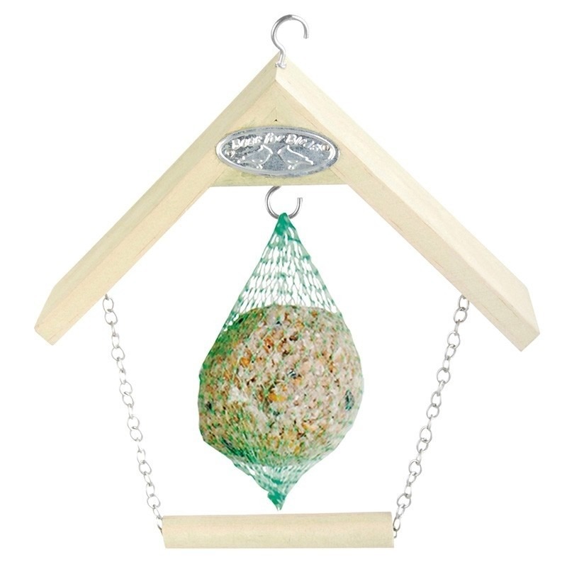 Vogel vetbol/pindanet houder met schommel 20 cm -