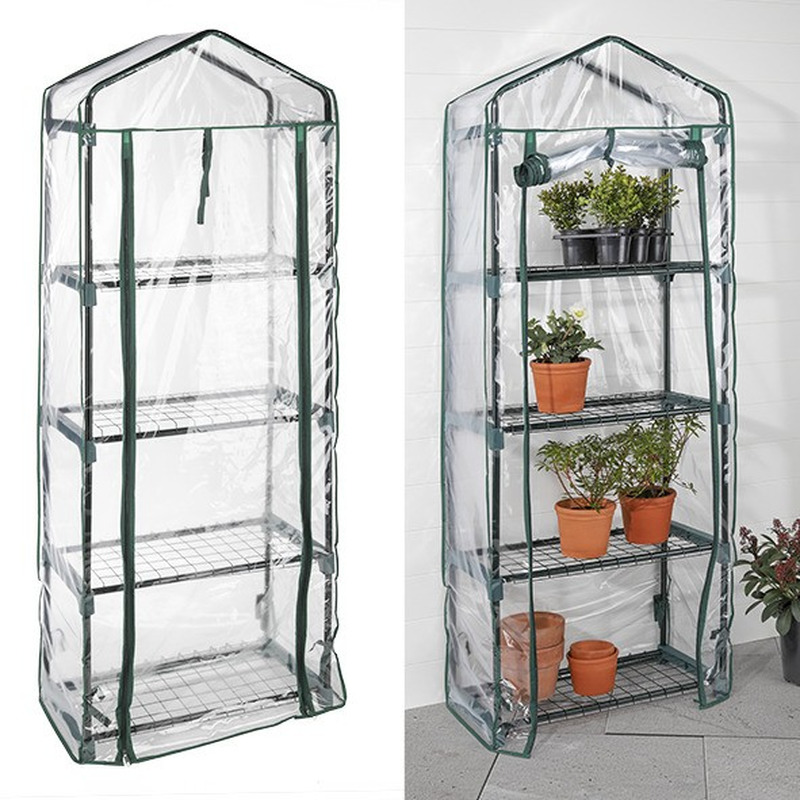 Kweekkas/broeikas - 4 verdiepingen - 31 x 59 x 160 cm - transparant - tuinartikelen -