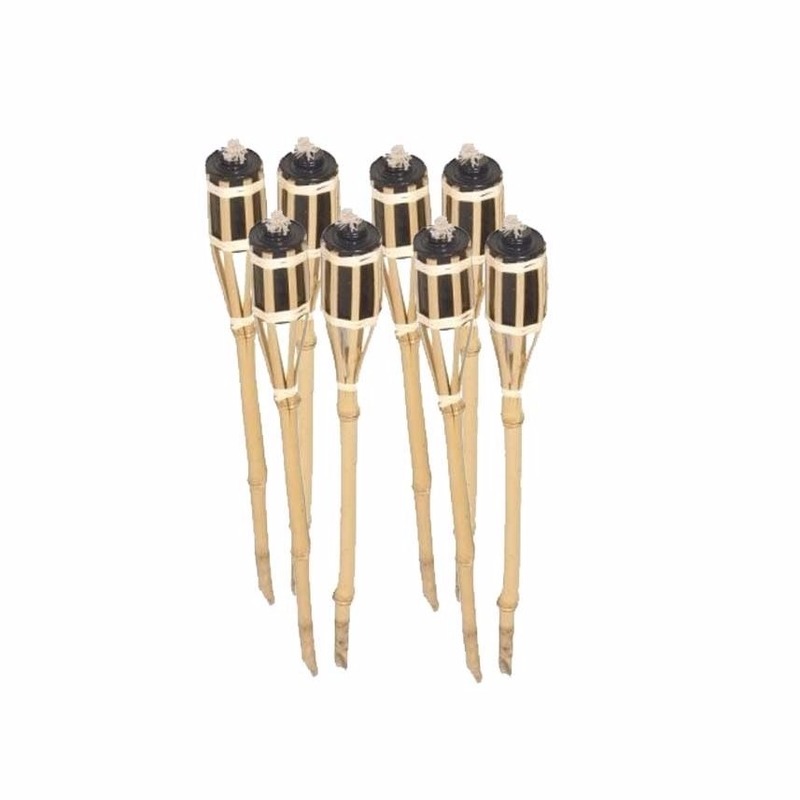 Bamboe tuinfakkels set 8 stuks 61 cm -