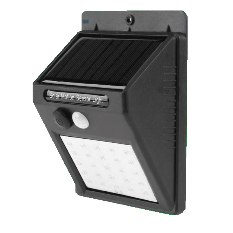 1x stuks solar tuinverlichting / muurlampen LED wandlamp spatwaterdicht met bewegingssensor -