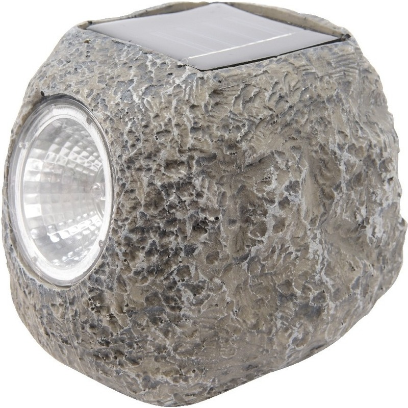 Buiten spot solar verlichting - steen - LED - 10 x 12 cm -