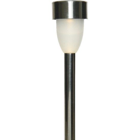 1x Buiten/tuin LED RVS steker Nova solar verlichting 26 cm -