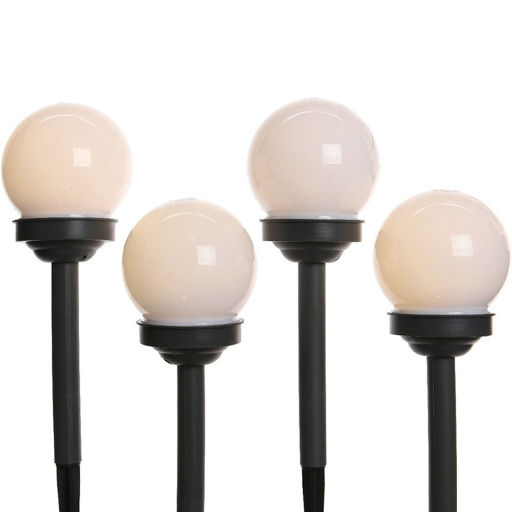 Solar prikspots - set 12x - bollen verlichting - H27 cm - warm wit -
