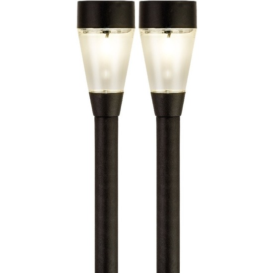2x Buiten/tuin LED zwarte stekers Jive solar verlichting 32 cm -