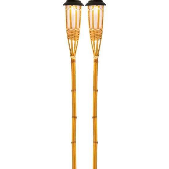 Tuinfakkel met solar verlichting - 2x - Bodi - 54 cm - LED vlam -