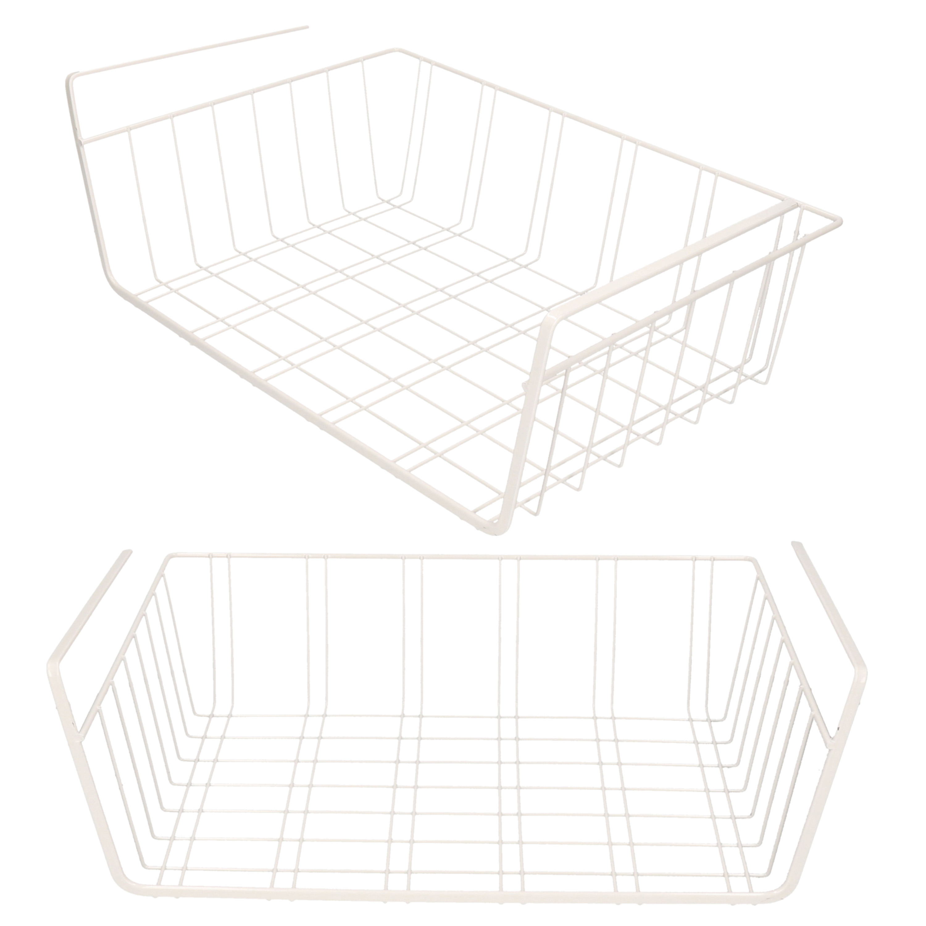 2x Kast opberg/opruim mandjes van staal 40 X 27 CM -