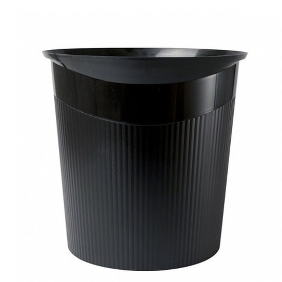 Zwarte vuilnisbak/prullenbak 13 liter -