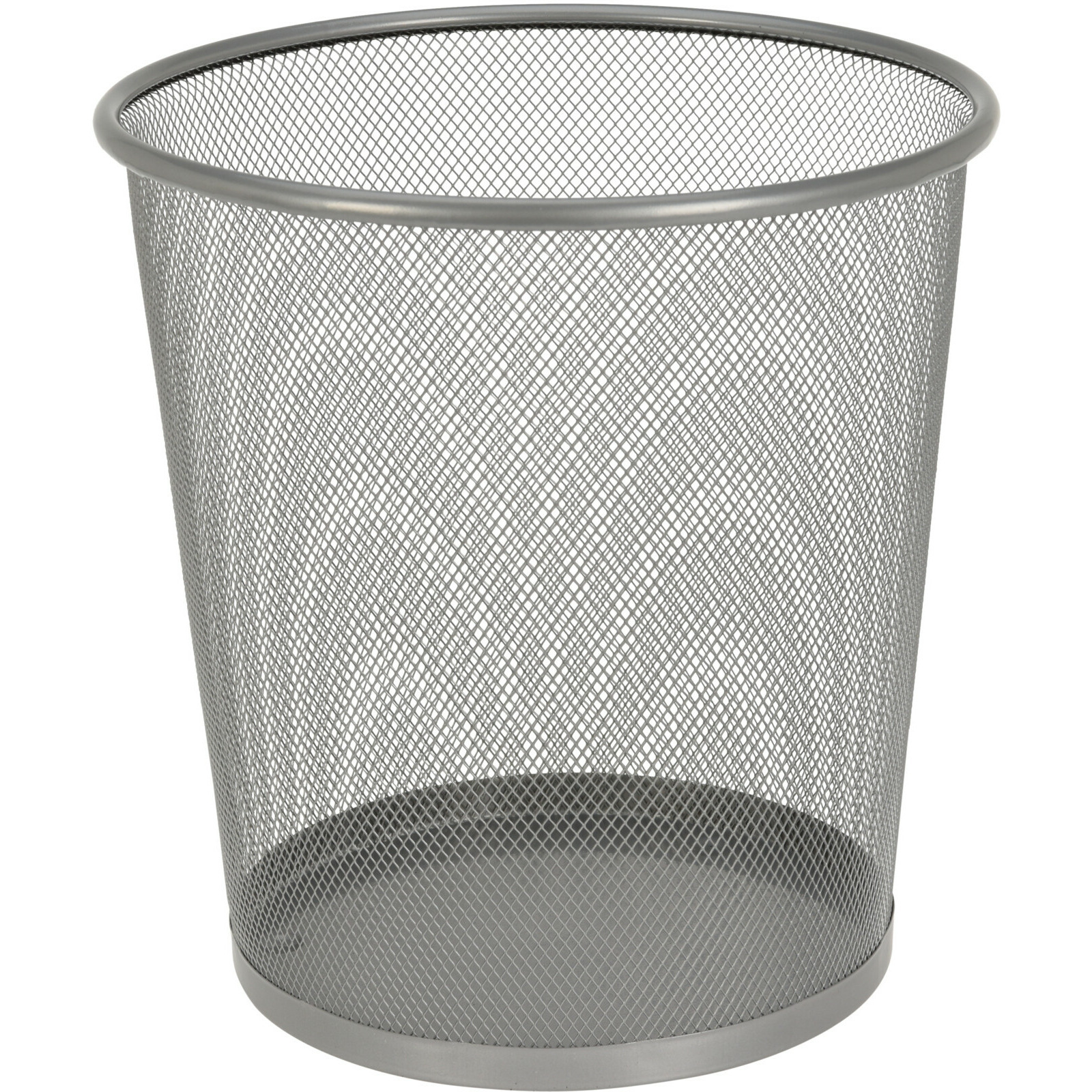 Afvalbak/prullenbak/kantoor prullenbak - metaal - D29 x H34 - zilver -