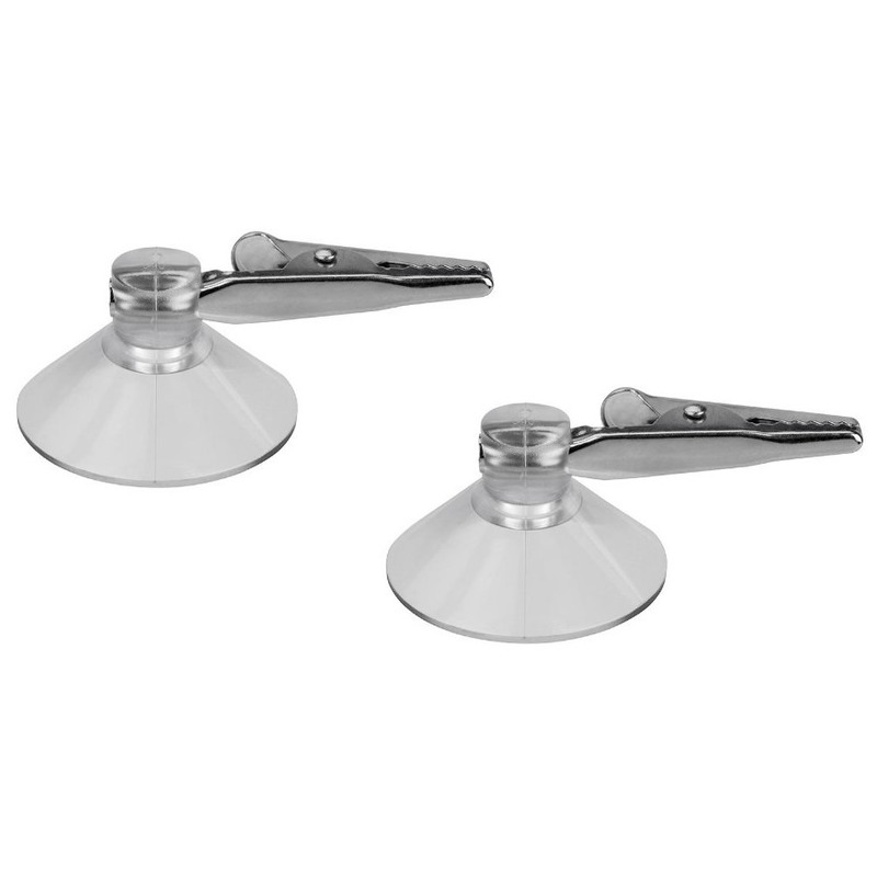 Zuignap clips met krokodillen ophang klem van 4 cm - 2x - Versieringen/feestartikelen ophangen -