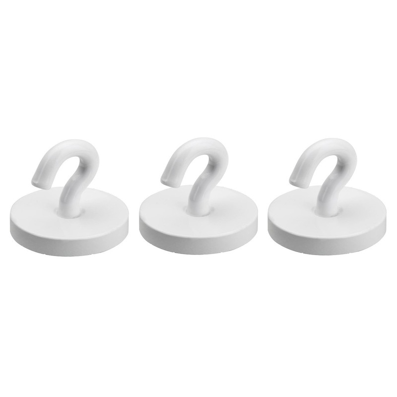 Kunststof ophang magneet met haak Dia 2.2 cm - 3x - presentatie/reclame -
