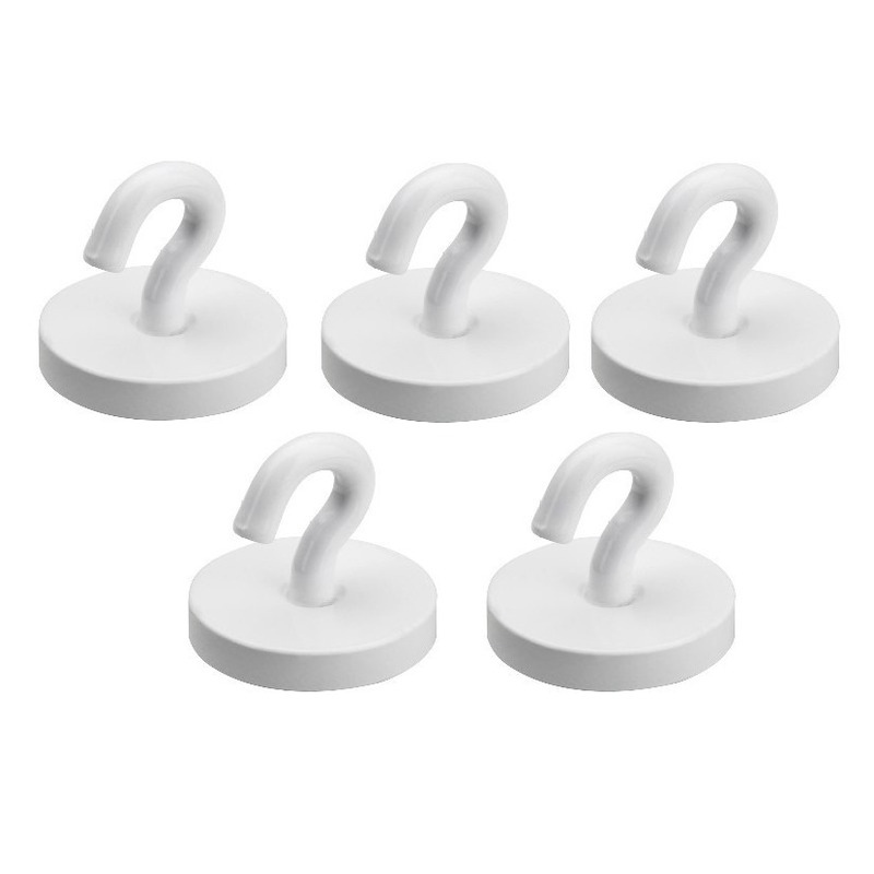 Kunststof ophang magneet met haak Dia 2.2 cm - 5x - presentatie/reclame -