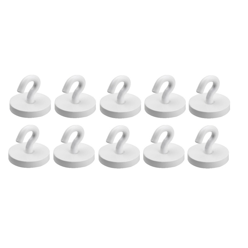 Kunststof ophang magneet met haak Dia 2.2 cm - 10x - presentatie/reclame -