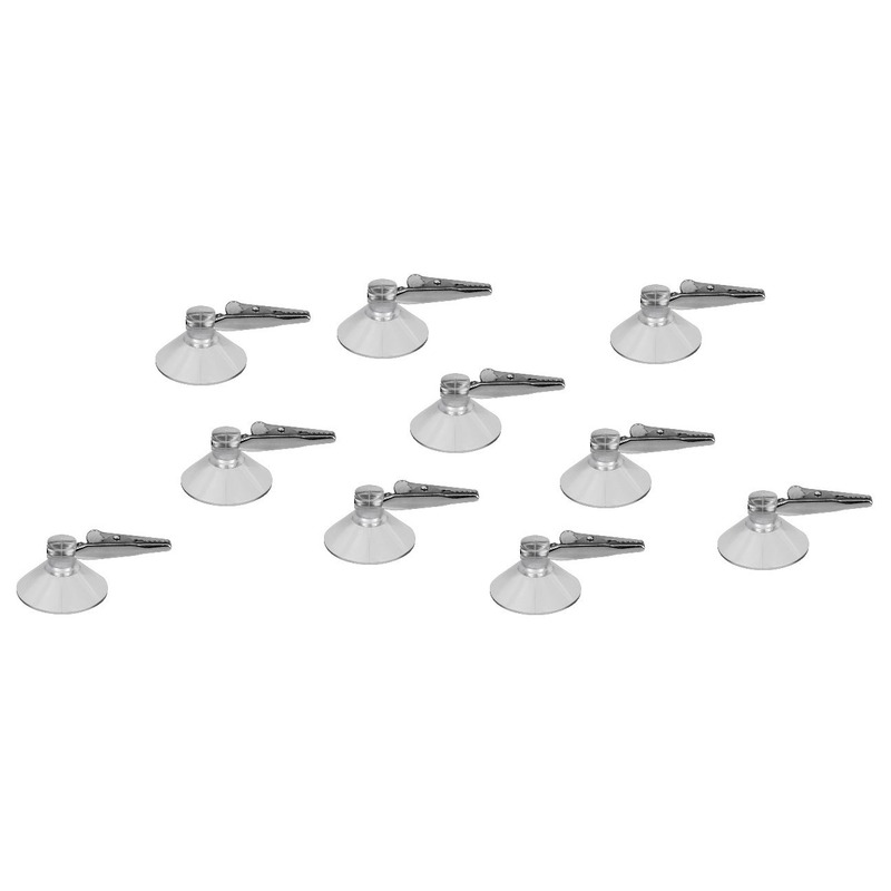 Zuignap clips met krokodillen ophang klem van 4 cm - 10x - Versieringen/feestartikelen ophangen -