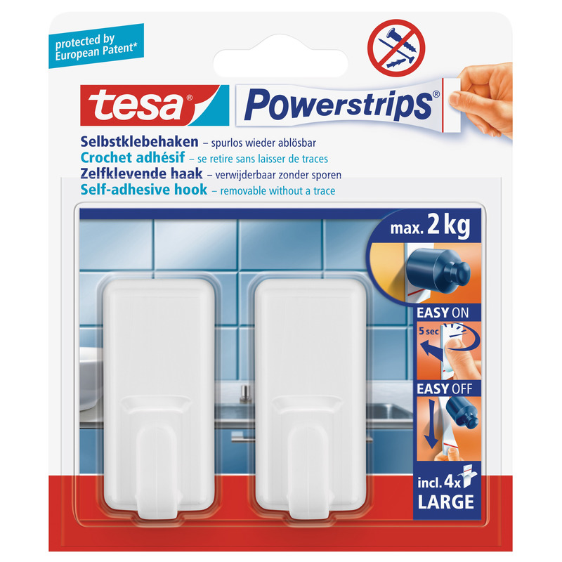 2x Tesa Powerstrips haken large klusbenodigdheden -
