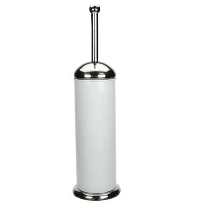 WC borstel - RVS - wit - inclusief houder - 40 cm -