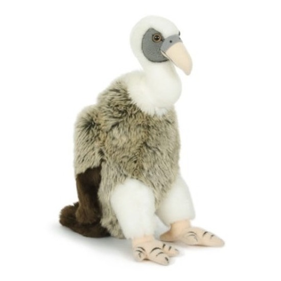 Pluche wit/grijze gier vogel knuffel 30 cm speelgoed -