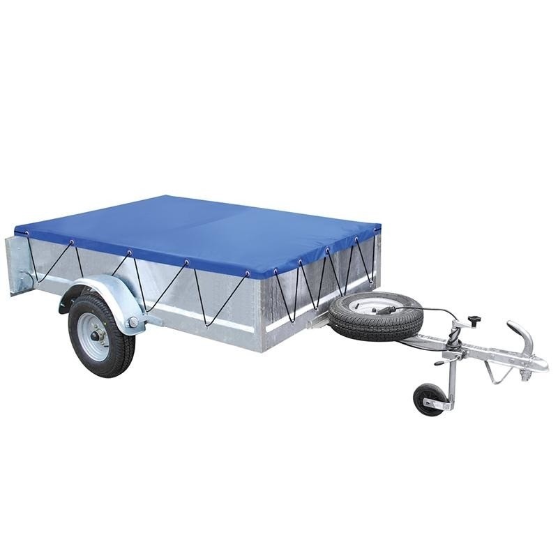 Aanhanger afdekzeil met elastisch koord blauw 208 x 114 cm -