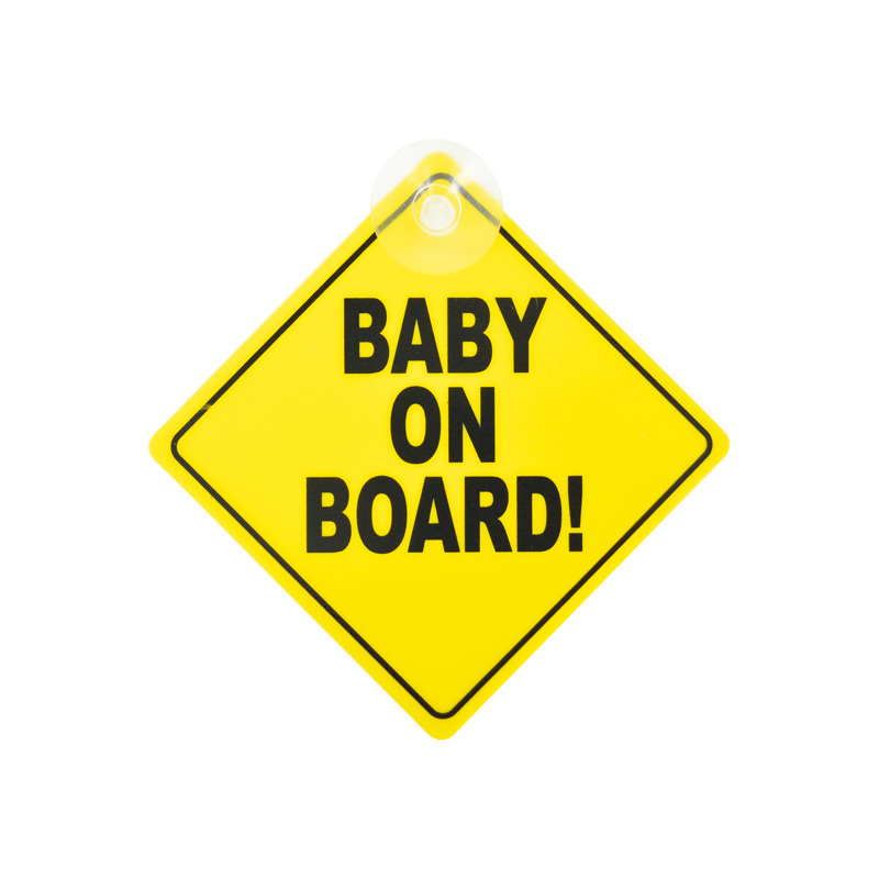 Baby on board veiligheidsbord met zuignap 12 cm -