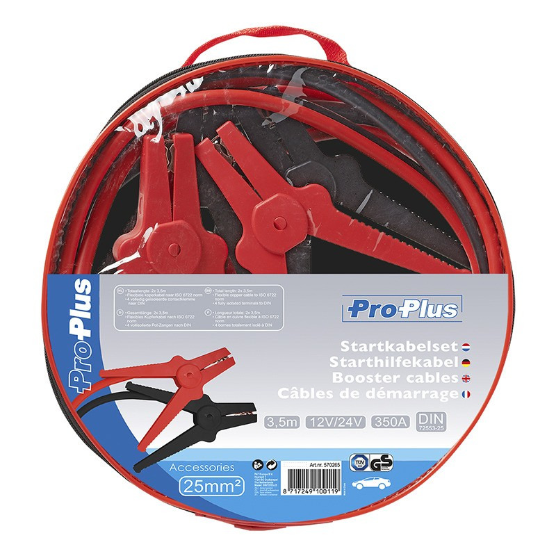 Startkabel 350 Ampere 3,5 meter met opbergtas met ritssluiting -