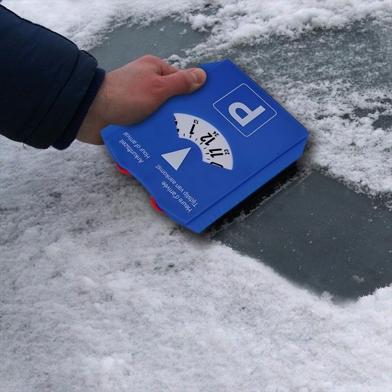 Luxe blauwe ijskrabber parkeerschijf -
