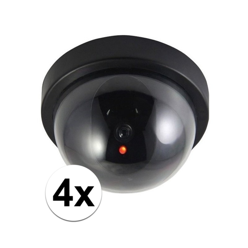 4x stuks Dummy beveiligingscameras met LED -