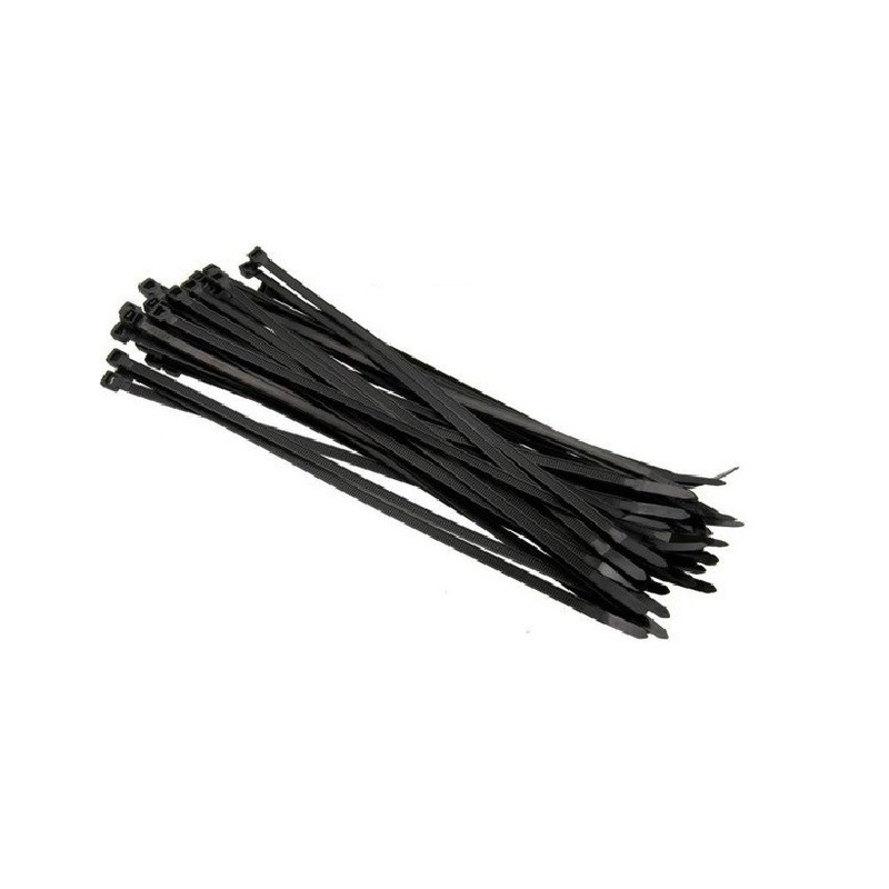 100x kabelbinders tie-wraps zwart 3,6 x 200 mm -