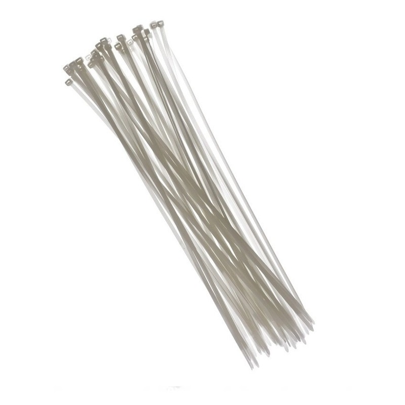 100x kabelbinders tie-wraps wit 3,6 x 200 mm -