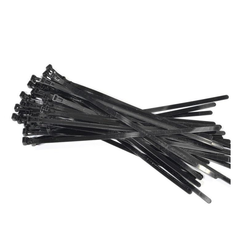 50x kabelbinders tie-wraps loskoppelbaar zwart 7.6 x 300 mm -