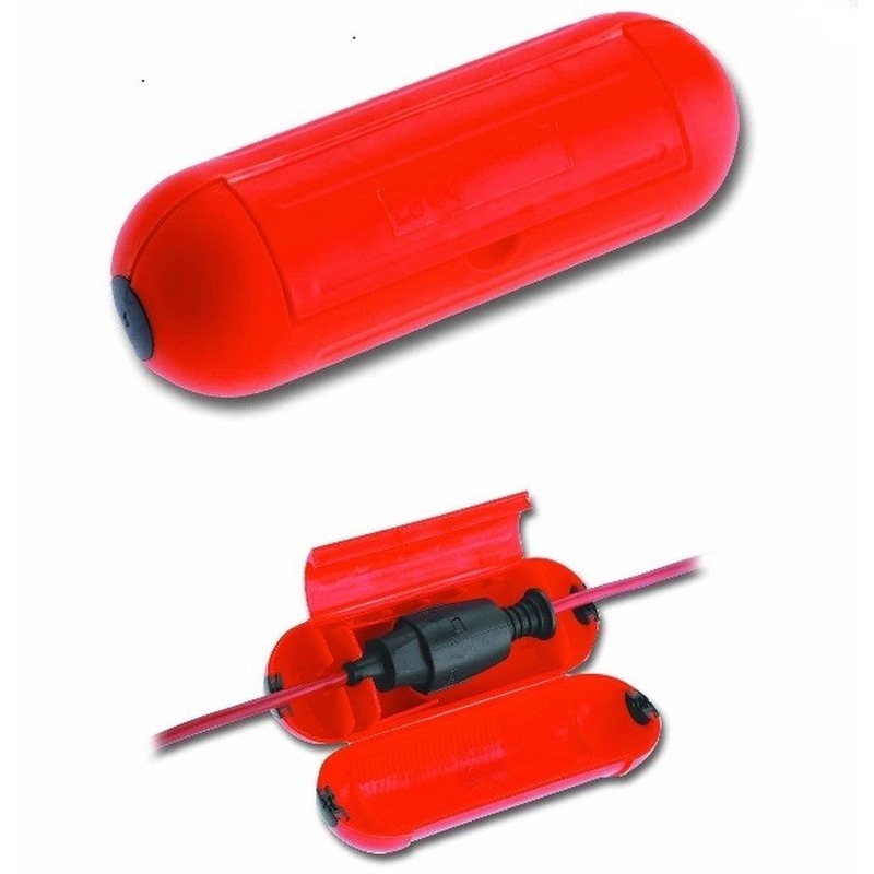 Stekkersafe / veiligheidsbox stekkerverbindingen kunststof rood 21 x 6,5 x 7 cm -