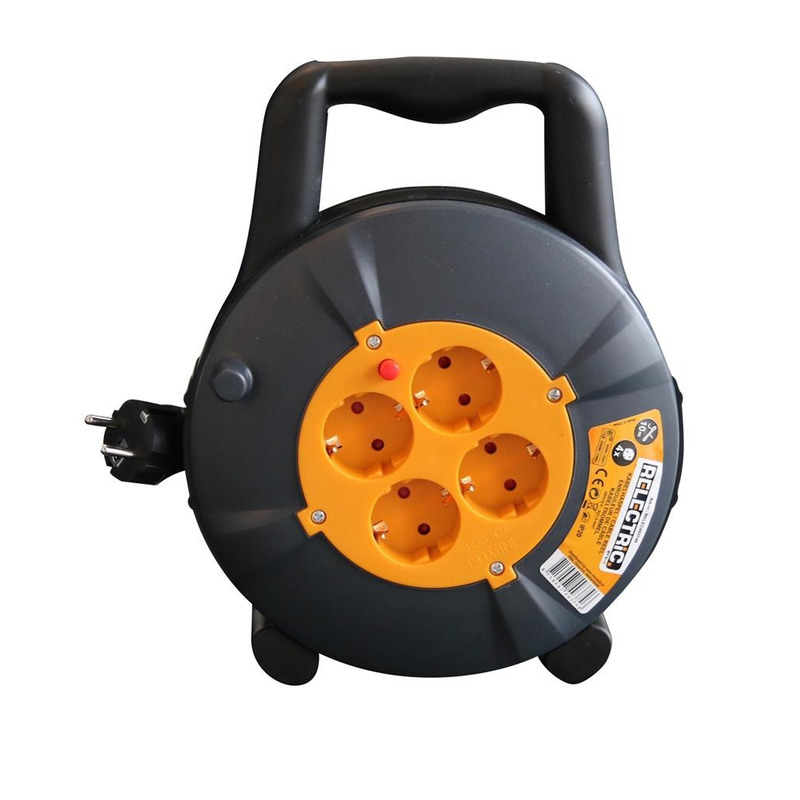 Kabelhaspel/kabelbox 10 m met 4x stopcontacten -