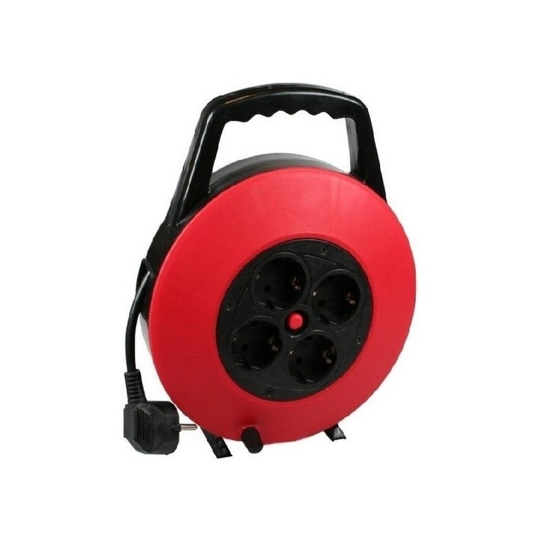 Kabelhaspel 10 meter met 4x geaarde stopcontacten -