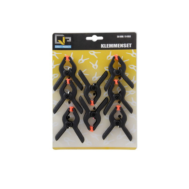 Hobby lijmklemmen/veerklemmen - 8x stuks - 5 cm - Kleine dekzeil/Marktkraam klemmen -