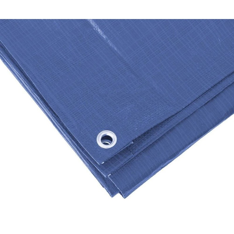 Stevig afdekzeil formaat 3 x 4 meter blauw met ringen -