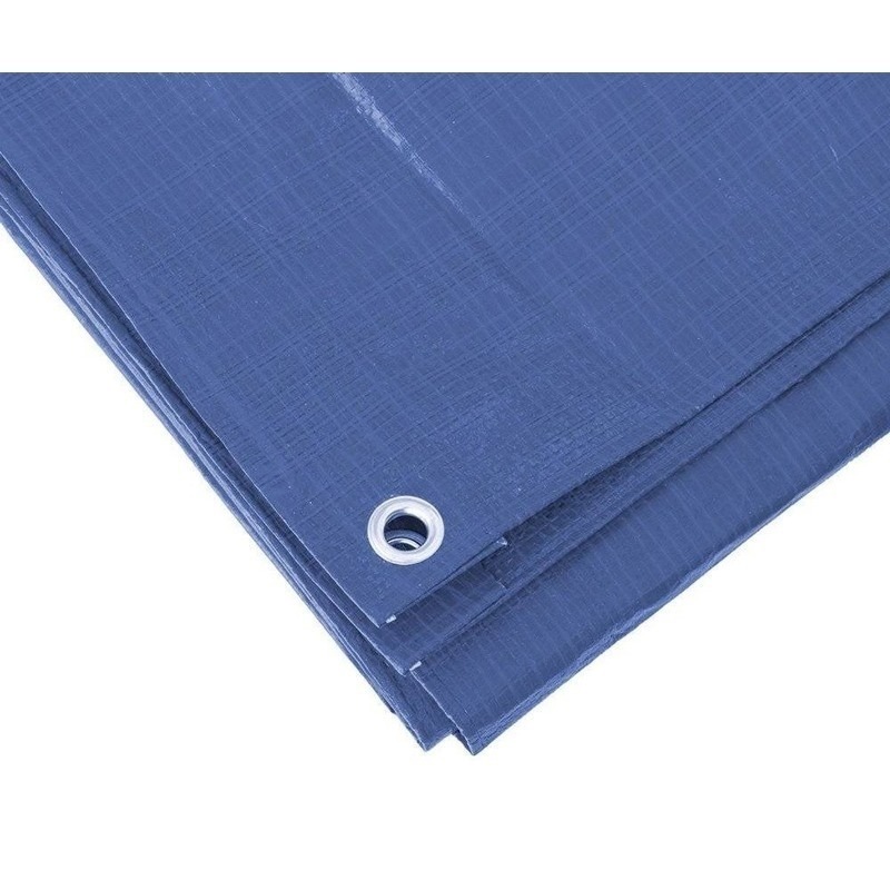 Benson afdekzeil - blauw - 5 x 6 m - bevestiging ogen - grondzeil - dekzeil -