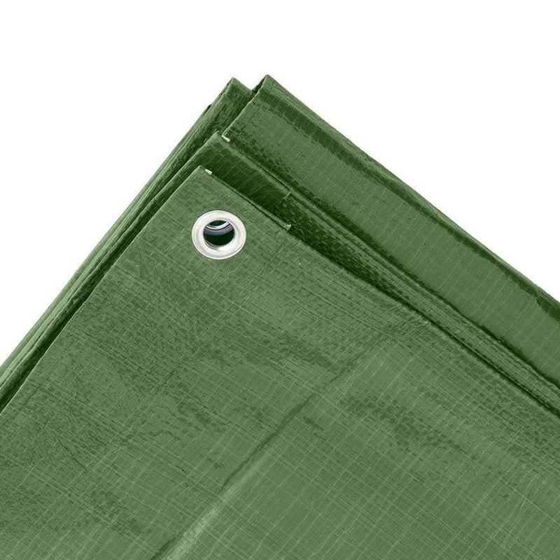 Benson afdekzeil - groen - 6 x 8 m - bevestiging ogen - grondzeil - dekzeil -