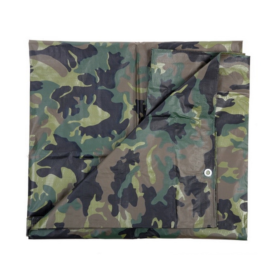 Camouflage afdekzeil / dekzeil - groen - 5 x 6 meter - dekkleed / zeil -