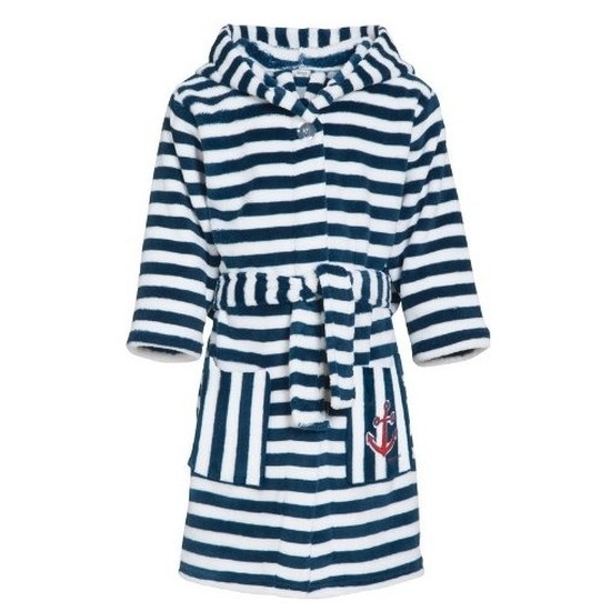 Blauw/witte badjas/ochtendjas met strepen voor kinderen 98/104 (4-5 jr) -