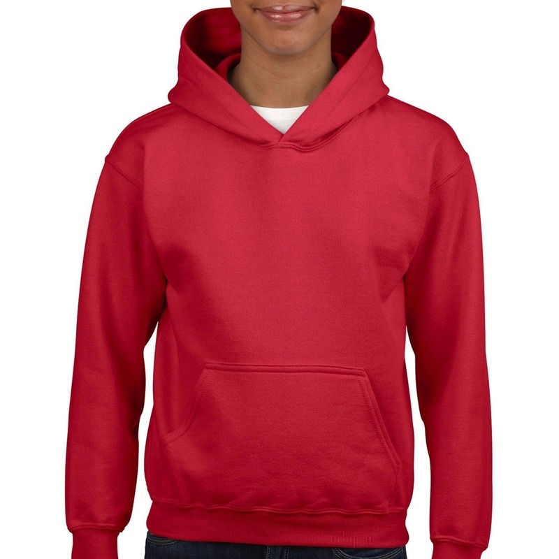 Gildan sweater met capuchon - rood - voor kinderen - kinderkleding 146-152 (L) -