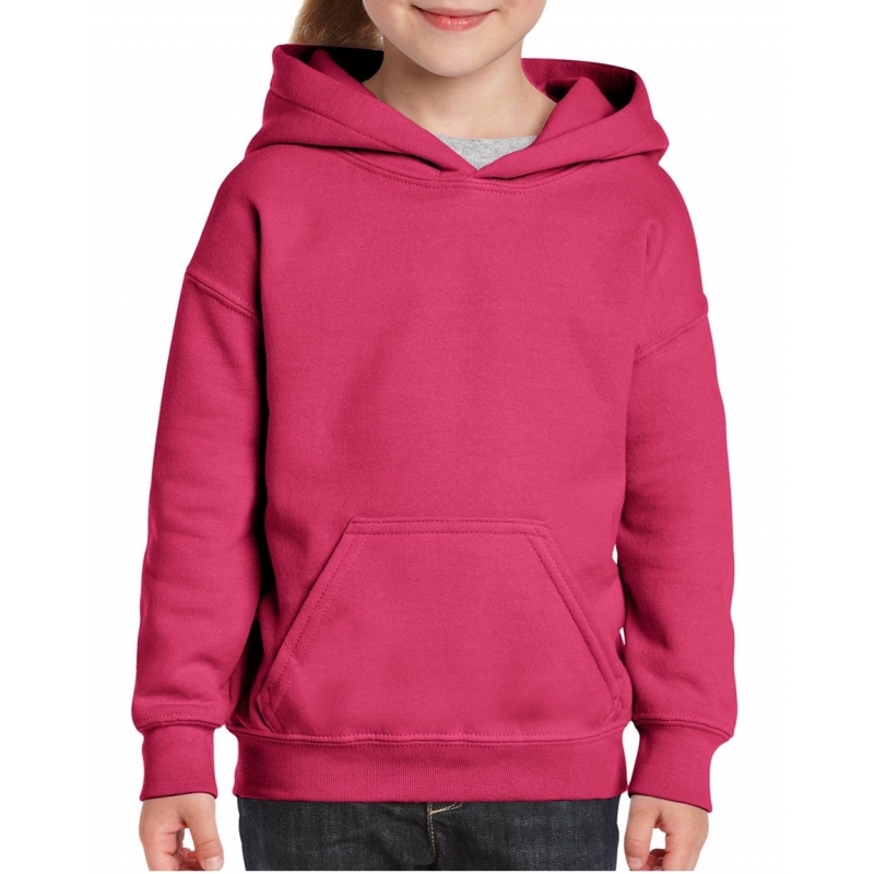Gildan sweater met capuchon - roze - voor kinderen - kinderkleding XS (104-110) -