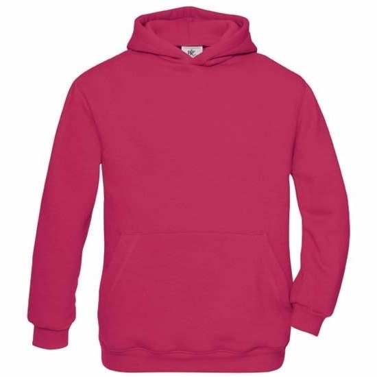 Fuchsia katoenmix sweater met capuchon voor meisjes 3-4 jaar (98/104) -