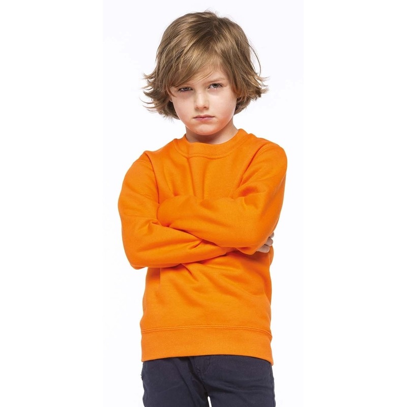 Oranje katoenmix sweater voor kinderen 4-6 jaar -