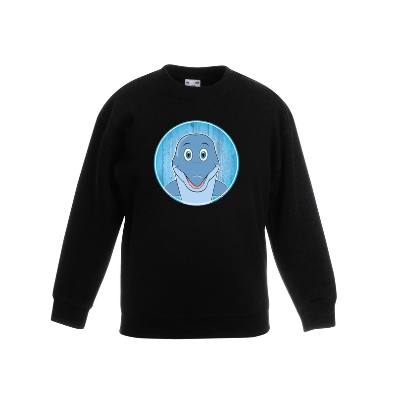 Sweater dolfijn zwart kinderen 12-13 jaar (152/164) -